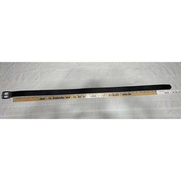 Genuine Leather Black Belt With Silver Buckle Adjustable Size 36 Quality Career - Picture 3 of 11